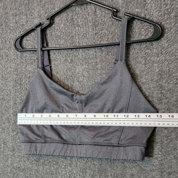Athletic Works Sports Bra Womens L 12 - 14 Gray Core Active Lattice Back Cami - Picture 2 of 5